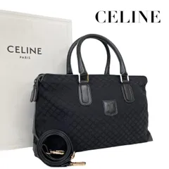 ★CELINE　セリーヌ　トリオンフ　ボストンバッグ　トートバッグ　黒マカダム セリーヌ CELINE ハンドバッグ マカダム トリオンフ黒ボストンバッグ