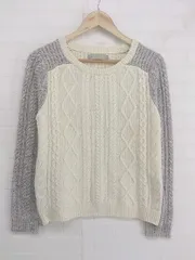 ◇ A day in the life UNITED ARROWS 裾スリット 長袖 ニット セーター アイボリー系 マルチ レディース P  【中古】 【1209140003936】