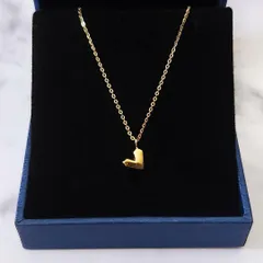 164N【高品質✨】ゴールド　メタリック　ハート　ネックレス　シンプル　可愛い