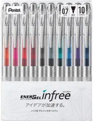 【数量限定】10色 0.7mm エナージェルインフリー BL77TL-10 ゲルインキボールペン ぺんてる