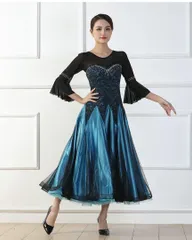 新品 未使用  新作 人気ストーン付きスタンダード練習着ワンピース後ろファスナー付きで便利♪ 社交ダンスドレス ラテンダンス衣装 レッスンウェア ステージ衣装