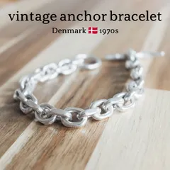 【デンマーク製 Søren Dehli 1970年代 ヴィンテージ】シルバーアンカーチェーンブレスレット m252