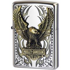 Zippo ジッポーライター HARLEY-DAVIDSON Japan 限定モデル HDP-73 サイドメタル アンティークゴールド シルバー