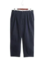 【お得なクーポン配布中!】 90s ポロ ラルフローレン コットン チノ スラックス パンツ メンズ 実寸 34 25.5 / オールド チノパン ストレート ツータック ポロチノ 紺
