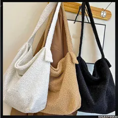 ボアバッグ レディース トートバッグ 秋冬 ファーバッグ 肩掛け 鞄 ショルダーバッグ サブバッグ 手提げ カバン 大容量 バッグ かばん ボディバッグ A4収納可能 通勤 通学 軽い 韓国 無地 可愛い 斜めがけ シンプル トート 軽量 80ZCFX-006