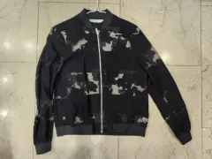 希少【ザラ】透け感シアー ジップアップ ブルゾン 花柄 ボーダー