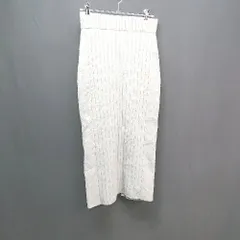 ◇ nano universe ニット スリット ウエストゴム フェミニン ロング丈 タイト スカート サイズ36 カーキ レディース E  【1305020017687】