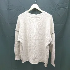 ◇ LOWRYS FARM ローリーズファーム シンプル オーバーシルエット 長袖 ニット セーター サイズF ベージュ レディース E  【1303020006618】