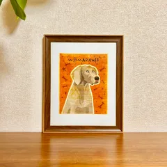 新品☆額縁付アートポスター☆犬の絵☆Weimaraner☆ワイマラナー☆インテリア☆動物病院／店舗様必見◆壁掛け☆37