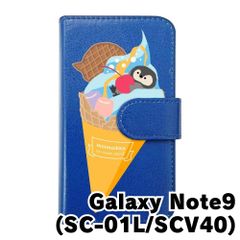 【新品未使用】 Galaxy Note9 SC-01L/SCV40 ギャラクシーノート9 スマホケース 手帳型 (色:ダークブルー×柄:ペンギンアイス) moimoikka モイモイッカ ぺんぎん 動物 アニマル flip2-sc01l-dbl-20117のサムネイル