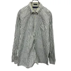 TOMMY HILFIGER 長袖 ストライプシャツ ホワイト グリーン トミーヒルフィガー ボタンダウン ビッグサイズ 古着卸 アメリカ仕入 a704-5063