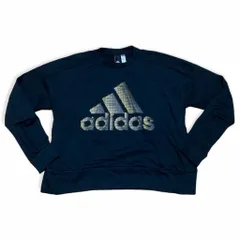 adidasトップストレーナー 黒 長袖 OT 大きいサイズ 丸首 スウェット 管理い260