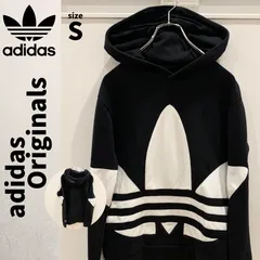 ☆ビッグロゴ × 刺繍 adidas Originals パーカー ゆるだぼ S