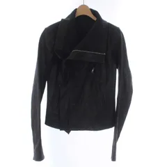 リックオウエンス Rick Owens ラムレザー ライダースジャケット 変形 ジップアップ 羊革 44 S 黒 ブラック RP4713 /KHのサムネイル