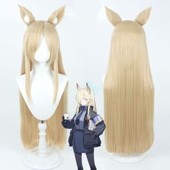 ブルーアーカイブ 尾刃カンナ コスプレ ウィッグ 耳付き