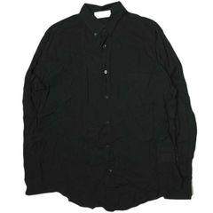 AMI Alexandre Mattiussi アミ アレクサンドルマテュッシ ポルトガル製 SUMMER FIT SHIRT レーヨンボタンダウンシャツ E16C05.51 40 ブラック 長袖 トップス g9291