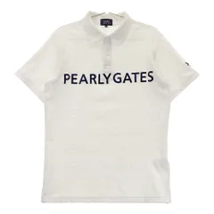 サイズ：4 PEARLY GATES パーリーゲイツ 2023年モデル 半袖ポロシャツ ロゴ柄 ホワイト系 [240101528183] ゴルフウェア メンズ ストスト