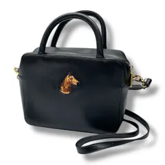 ear PAPILLONNER イアパピヨネ 馬 刺繍 2WAY ショルダーバッグ ハンドバッグ レザー 本革 牛革 アニマル 動物 馬 ホース EAZ1021112A0020 黒 ブラック レディース 通年 ゴーゴー古着マルイ北千住店 24 No.969