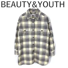 ビューティーアンドユース BEAUTY&YOUTH チェックシャツ シャツジャケット 厚手 アイボリー ブルー ネイビー