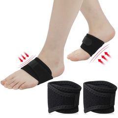 【数量限定】左右兼用 男女兼用 散歩 (黒 通勤 登山 ランニング 立ち仕事 衝撃吸収 インソール 1cm(足弓の厚さ)) サイズ調整 マジックテープ付き 足用アーチサポーター サポーター 土踏まず