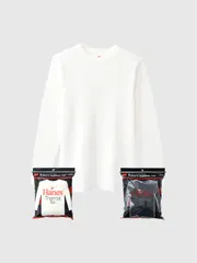 Hanes ヘインズ Tシャツ サーマル 長袖 綿 100% 無地 パックT ワッフル USAコットン 米綿 バインダーネック HM4-Y203 Thermal top crew neck long sleeve