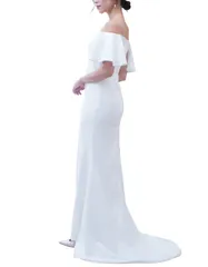 2024年最新】ウエディングドレス aライン オフショルダー ロングドレス