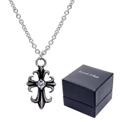 ネックレス メンズ シンプル ブランド クロス キュービックジルコニア ネックレス Royal Joker ロイヤルジョーカー ブランド ボックス セット sears  (シアーズ)  女性 誕生日プレゼント