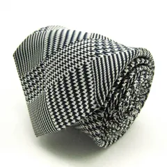 タカキュー ブランド ネクタイ シルク チェック柄 PO メンズ ブラック TAKA Q 【中古】