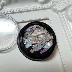 クラッシュシェル 天然 貝殻 オーロラ ミルキーブルー ベージュ