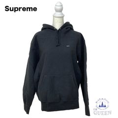 ☆美品☆ Supreme シュプリーム パーカー 長袖 胸元ワンポイント マフポケット カジュアル レディース メンズ ユニセックス ブラック v-112 送料無料