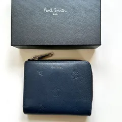 ポールスミス　Paul Smith 二つ折り財布　ポールドローイング　ネイビー