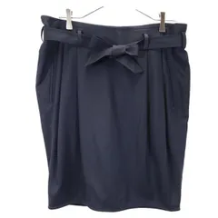 アルマーニコレッツォーニ ウールブレンド ベルト付きスカート 38 ネイビー系 ARMANI COLLEZIONI レディース 【中古】  【230426】のサムネイル