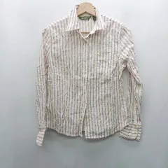 ◇ ⊇ Eddie Bauer エディーバウアー ストライプ 長袖 シャツ サイズS ホワイト系 レディース E  【1412090031359】