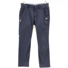 マスターバニー パンツ ネイビー 織生地 ロゴ白 ストレッチ メンズ 4(M) ゴルフウェア MASTER BUNNY EDITION