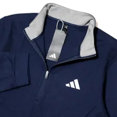 ★アディダス ゴルフ adidas GOLF 定価11000円 新品 メンズ 高機能 ハーフジップ 長袖 シャツ 紺 Mサイズ [IB6114-M] 三 壱★QWER★