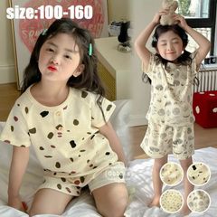 キッズ パジャマ 半袖 子供パジャマ 女の子 花柄 プリント ベビー 夏 トップス+ショートパンツ ルームウェア 部屋着 セットアップ かわいい