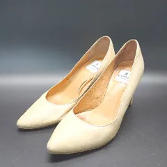 ◇ LANVIN en Bleu ポインテッドトゥ ヒール シンプル オシャレ 上品 かわいい パンプス サイズ24.0 ベージュ レディース E  【1307040057568】