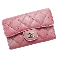 ☆☆CHANEL シャネル クラシックフラップ カードケース ピンク コインケース マトラッセ ラムスキン レディース ゴールド金具