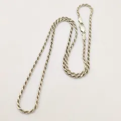 【美品】ツイストチェーンネックレス　ITALY　STERLINGSILVER　シルバー925　50㎝