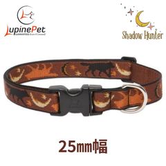 シャドウハンター柄　ワンタッチ首輪　25mm幅　大型犬向け　アメリカ製　アメリカ直輸入　LUPINE ルパイン　軽量　丈夫Flowerタートルリーフ