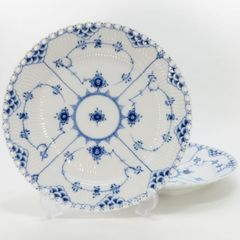 ロイヤルコペンハーゲン プレート■ブルーフルーテッド フルレース Royal Copenhagen ディナープレート 24cm 大皿 2枚セット 1級品