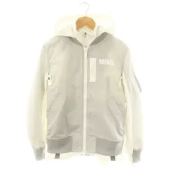 ナイキ NIKE × サカイ sacai CZ4678-097 21SS レイヤードボンバージャケット ブルゾン フード ナイロン M 白 グレー /MI ■OS ■SHのサムネイル
