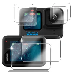 【新着商品】用 Gopro Hero 12 / Hero 11 / Hero 10 / Hero 【2+2+2枚セット】 9 Black ガラスフィルム 4枚 Gopro Hero12 / Hero11 / Hero10 / Hero9 Black フィルム