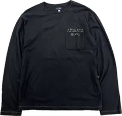 ARMANI JEANS ☆ ロゴ ポケット Tシャツ 長袖 ロンT ブラック 4 S相当 メンズ 通年 休日 大人カジュアル 人気 アルマーニ ジーンズ■BF263のサムネイル