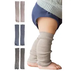 [SOWAN] [ソワン] 3足組 レッグウォーマー ベビー オーガニックコットン リブ編み 赤ちゃん 女の子 男の子 日本製 (グレー・チャコールグレー・オリーブ) 0