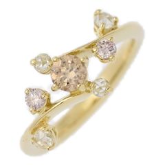 0.31ct/FD:0.26ct/カラーダイヤモンド・イエロー/ピンク/ブラウン/ダイヤモンドリング・指輪/K18YG-4.0g/12号/#52/プレゼント【♀】【N】【レディース】★■582911【中古】
