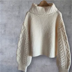 INGNI イング ふわふわメランジ袖ケーブルオフタートルニット パフスリーブ  Mサイズ 冬 かわいい 🍀いつもありがとうございます🍀