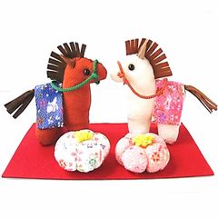 干支キット（午・うま・馬）ぬいぐるみキット ちりめん 手作り２０２６年 招福夫婦馬