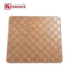GUCCI グッチ 雑貨 グッチシマ ロゴ マウスパッド シマレザー ブラウン
