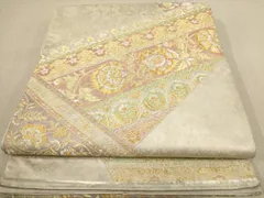 平和屋着物◎六通柄袋帯　更紗花文　金銀糸　正絹　逸品　AAAY4414dt